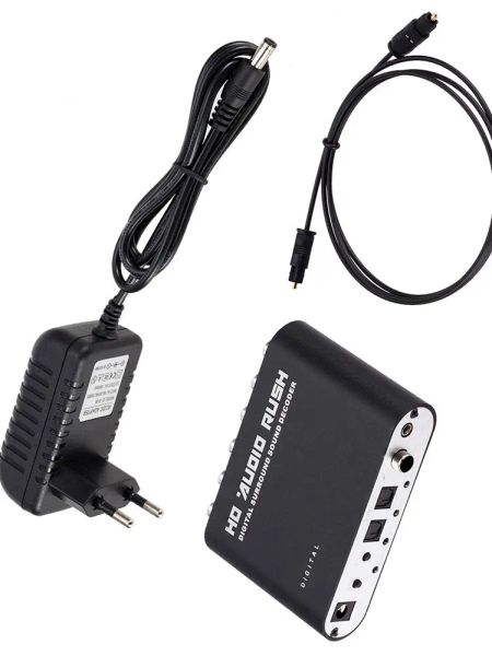 Convertidor mini ac3 audio digital a analógico 5.1 canal estéreo DAC Converter óptico SPDIF coaxial AUX 3.5 mm a 6 RCA Amplificador de decodificador