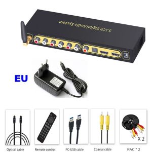 Converter Professional de 5.1 canales Decodificador de audio USB U DISCO Música sin pérdida Música Bluetooth 5.0 Fibra Coaxial Audio Decoding 6 CH Salida