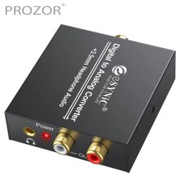 Convertisseur Prozor 192KHz DAC Converter Digital en analogique convertisseur coaxial toslink vers RCA 3,5 mm adaptateur audio stéréo de casque RCA 3,5 mm
