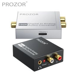 Converter Prozor 192kHz óptico digital Toslink SPDIF Coaxial a Analog Audio Converter Descoder RCA 3.5 mm Salida DAC Adaptador de audio DAC