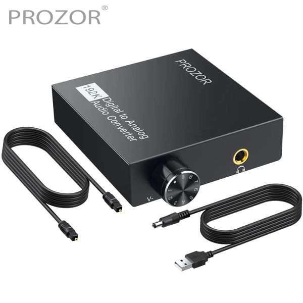 Convertisseur Prozor 192KHz HIFI DAC SPDIF à 3,5 mm numérique à analogique convertisseur optique adaptateur audio toslink
