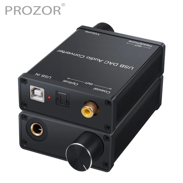 Convertidor Prozor USB DAC Audio Converter con Amplificador de auriculares USB a S/PDIF Converter Digital a una señal analógica para PS4 PC PC