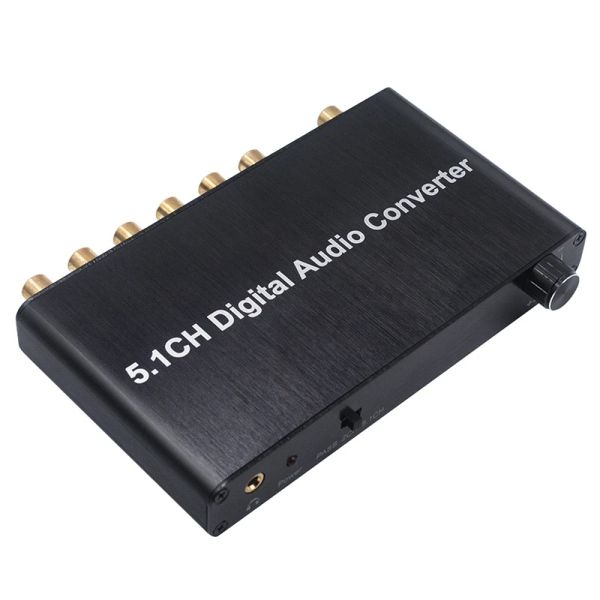 Converter Retail 5.1CH Audio digital Descodador de convertidor SPDIF Coaxial a RCA DTS AC3 HDTV para la barra de sonido del amplificador