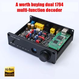 Varilla convertidor Audio Audio dual Hifi Decoder de sonido Bluetooth 5.1 Amplificadores de auriculares PCM1794 DAC QCC5125 Amanero USB Tarjeta LDAC DSD512 600