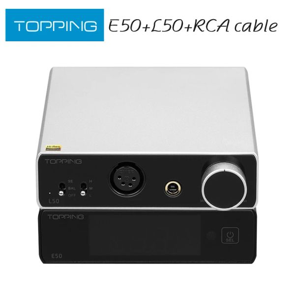Topping de convertisseur E50 MQA Decoder + Topping L50 NFCA casque amplificateur + câble RCA