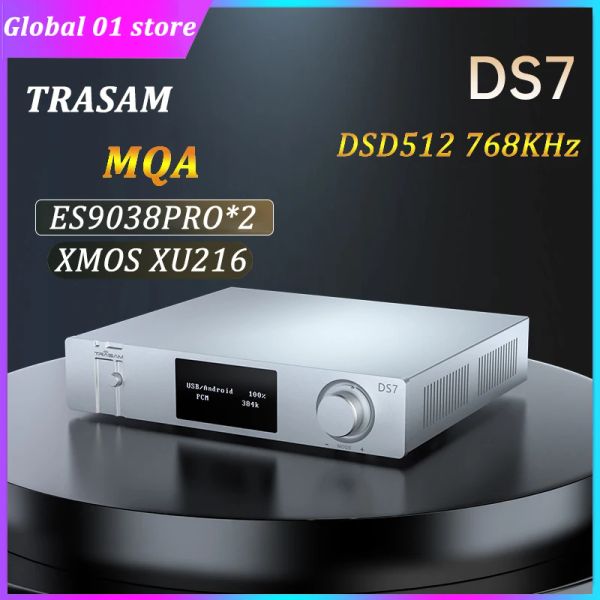 Converter Trasam ES9038Pro*2 USB DAC Audio Hifi MQA Balance Decoder XMOS XU216 DSD512 32bit 768KHz Bluetooth 5.1 QCC5125 LDAC AMP II S AES