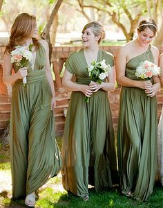 Robe de demoiselle d'honneur convertible avec dos ouvert et cravate en ruban, ligne A, vert olive, jardin, plage, robes formelles pour invités de mariage, longueur au sol