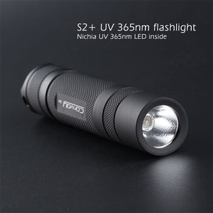 Linterna LED Convoy S2 UV 365nm con LED nichia en el lateral Detección de agente fluorescente Linterna ultravioleta UVA 18650 220601