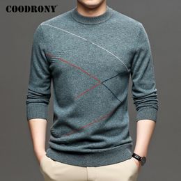 COODRONY Marque Automne Hiver Épais Chandail Chaud Hommes Haute Qualité Laine Mérinos Chandails Mode Casual O-Cou Pull Hommes C3034 201124