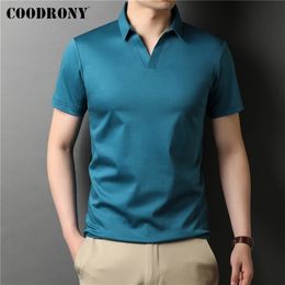 Coodrony merk hoogwaardige zomer cool pure kleur casual korte mouw 100 katoenen poloshirt heren slank fit kleding c5198s 220606