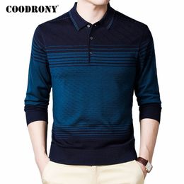 Coodrony Brand Sweater Men Autumn Winter Turndown Collar Pullover Men Mode Kleur Casual Pull Homme Knitwear Clothing C1130 220817