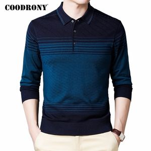Coodrony Brand Sweater Men Autumn Winter Turndown Collar Pullover Men Mode Kleur Casual Pull Homme Knitwear Clothing C1130 201221