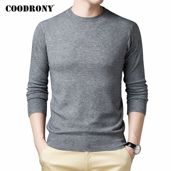 COODRONY Marque Pull Hommes Vêtements Automne Hiver Tricots Doux Chaud Pull Hommes Pure Couleur Casual O-cou Pull Homme C1151 201028