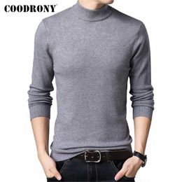 COODRONY Mannen Kleding Herfst Winter Arrivals Pure Kleur Casual Zachte Gebreide Dikke Warme Coltrui Trui Trui Mannen C2001 211109