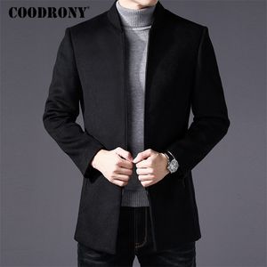 COODRONY Hommes Manteau D'hiver Épais Chaud Laine Manteau Hommes Vêtements 2019 Slim Fit Manteau Col Mandarin Veste Hommes Pardessus Hommes Manteaux C03 CJ191210