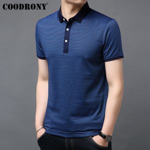 Coodrony gestreepte korte mouw t-shirt mannen katoen t-shirt zakelijk casual t-shirt mannen kleding lente zomer heren t-shirts s95054 cx200710