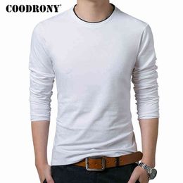 Camiseta COODRONY para hombre, otoño 2019, camiseta informal de manga larga con cuello redondo, ropa de marca para hombre, camisetas de algodón suave, Tops 8617 G1229