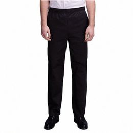 cuisinier pour hommes pantalon de chef noir serveur élastique uniforme restaurant cuisine pantalon de chef 35%cott S-4XL super grand code g0lt #