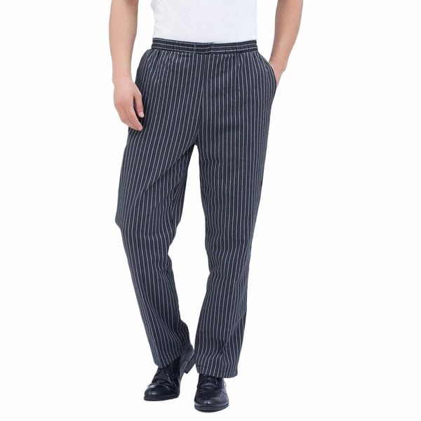 Pantalons de cuisine Pantalons de chef unisexes avec taille élastique Tissu respirant Poches sécurisées pour les uniformes de cuisine de service de restaurant Lâche n4PI #