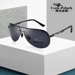 Cook Shark – lunettes de soleil polarisées bleues pour hommes, afflux de personnes au volant, lunettes de soleil pour conducteurs, 240327