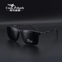 Kook haaien gepolariseerde zonnebrillen heren dames UV -bescherming Rijden Speciale kleurchanging glazen trend Persoonlijkheid 240423