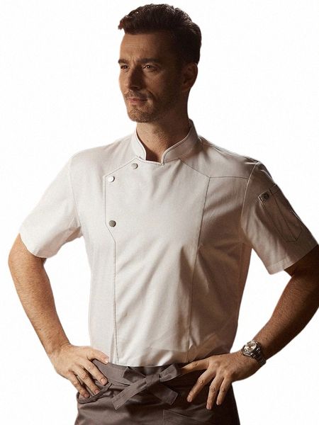 Uniforme de cocinero, disfraz de Chef de Hotel para hombres, uniformes de trabajo de restaurante para mujeres, camisa de cocina de Chef de panadería, chaqueta de camarero de café 97FT #