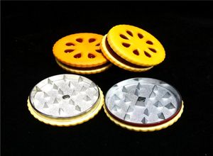 Molinillo para galletas, galletas, tabaco, hierbas, dientes de tiburón de Metal, molinillos para fumar de 2 capas6955540