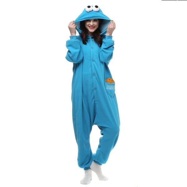 Monster de cookie Cartoon Kigurumi Kigurumi Polar Fleece disfraz para Halloween Carnival Año Nuevo Bienvenido Drop 227X