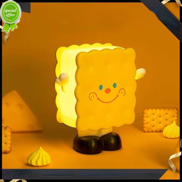 Cookie night light toast pain cookie lumière ambiante chambre chevet USB rechargeable LED lampe de bureau