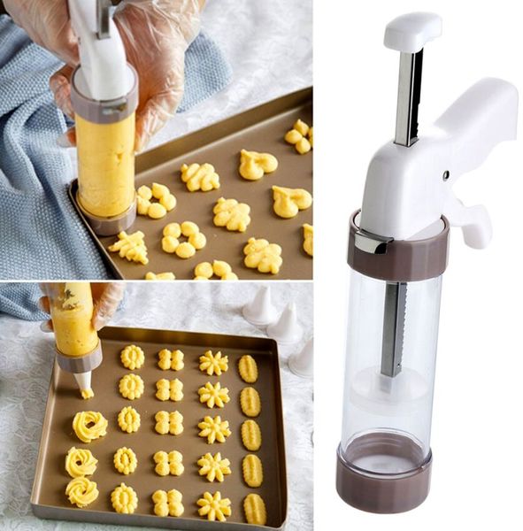 Kit de prensa para galletas - Prensa para hacer galletas Pistola para hacer galletas Molde para pasteles Máquina para hacer galletas Máquina para hacer postres Decoración