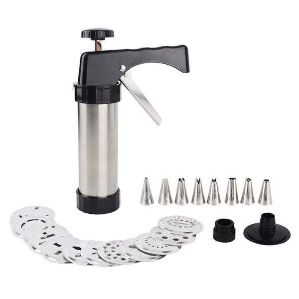 Cookie Press Kit Gun Machine Cookie Making Cake Décoration 13 Presse Moules 8 Pâtisserie Tuyauterie Buses Cookie Outil Biscuit Maker T200277U
