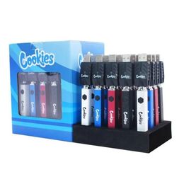 Cookies Backwoods 20CT Quad Battery 500mAh Préchauffeur VV VV Tension variable 510 CARTES BATTÉRES CONTENIR USB PASSTHOUR 20PCS BOX