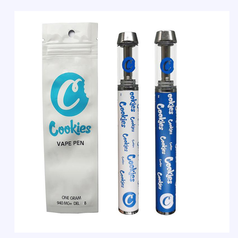 E Cigarettes Cookies Disposable Vape Pen Device 1.0ML Pods Packaging bags D8 Rechargeable 240mah Battery Vapes OEM Thick distillate Oil Vaporizer Pens Empty