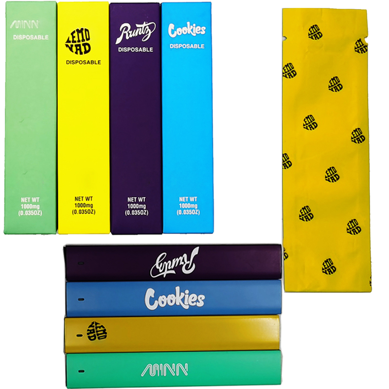 Cookies E Cigarette Disposable Vape Pen 4 Colors Rechargeable Pods 1.0ml Empty Atomizer 280mah Battery Long Life Vape Pens