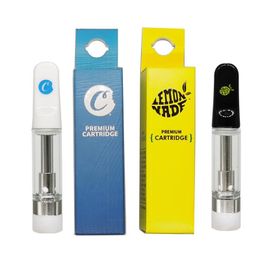 Galletas Carros de vidrio Atomizador Bobina de cerámica Cartuchos de salsa premium 0,8 ml 1 ml Vacío 510 hilos Aceite grueso con embalaje