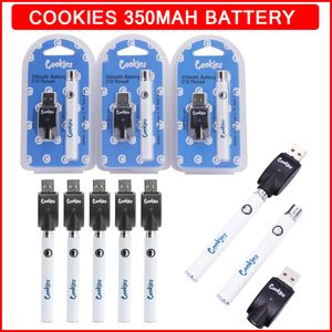 Cookies Préchauffage Vape Batterie 510 Fil E-Cigarette Chargeur Kits 350mah VV Tension Variable Batteries Réglables Vapes Pen Ecigs