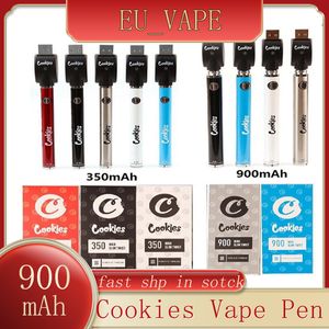 Galletas Vape Pen Batería Cargador USB Kits de blister 350mAh 900mAh Spinner inferior 3.3-4.8V Precalentamiento VV Cartucho Baterías para EGO 510 Tanques de hilo Atomizador