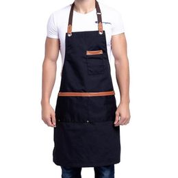 Tablier de cuisine en toile de cuisine pour femmes et hommes, Chef, café, boutique, BBQ, pâtisserie, Restaurant, Bib261K