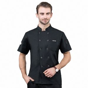 Cuisine Chef Veste Cuisine Cuisinier Uniforme Restaurant Hôtel Workwear Service De Restauration Café Boulangerie Serveur Chemise À Manches Courtes 954d #