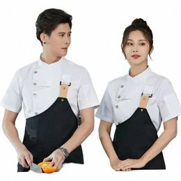 Cuisine Logo court Cuisine pour avril Manteau d'été Veste Chef Chef Hommes Restaurant Blanc Manches Uniformes Vêtements Hôtel E4ea #