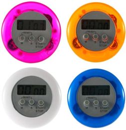 Minuterie de cuisson Alarme numérique Minuteries de cuisine Gadgets Mini écran LCD rond mignon Outils de compte à rebours Batterie installée avec clip LX88999052552