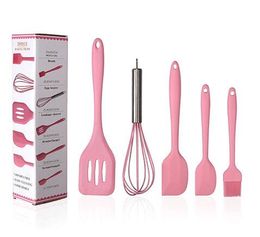 Koken Tool Set 5 Stks Food Grade Siliconen Spatel Olie Borstel Eggbeater Gebak Brood Cake Bakken Home Keuken Set Gadget