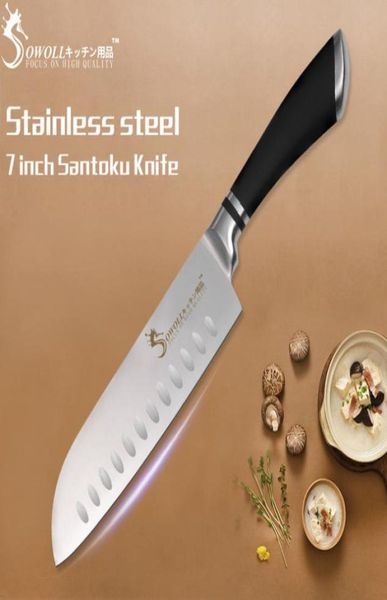 Herramientas de cocción cuchillo de acero de acero inoxidable de alta calidad Cuchillo de cocción japonés muy afilado Santoku Knife5692746