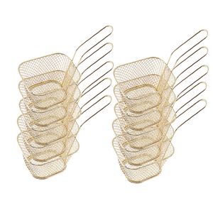 Ustensiles de cuisine 10 pièces panier à frites Portable en acier inoxydable puces Mini panier à friture passoire friteuse cuisine chef de cuisine panier passoire 230920