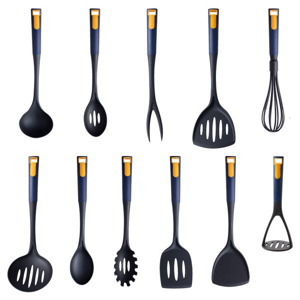 Ustensiles de cuisine 11 Styles Outils en nylon de qualité alimentaire Maison Cuillère à soupe Pelle à frire Passoire Long manche Batteur à oeufs Fourchette à viande Ustensile de cuisine 230621