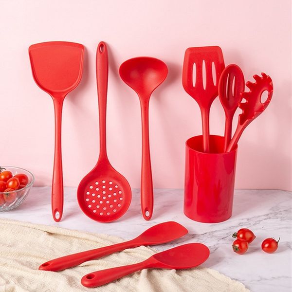 Ustensiles de cuisine 1 pièces ustensiles de cuisine Silicone cuisine cuillère à soupe spatule brosse pâtes serveur fouet outils vaisselle 230621