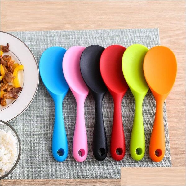 Ustensiles de cuisine Creative Sile Kitchen Tools Résistance aux hautes températures Cuiseur à riz électrique Cuillère One-Piece Dont Hurt Pot Scoop Dr Dhsw0