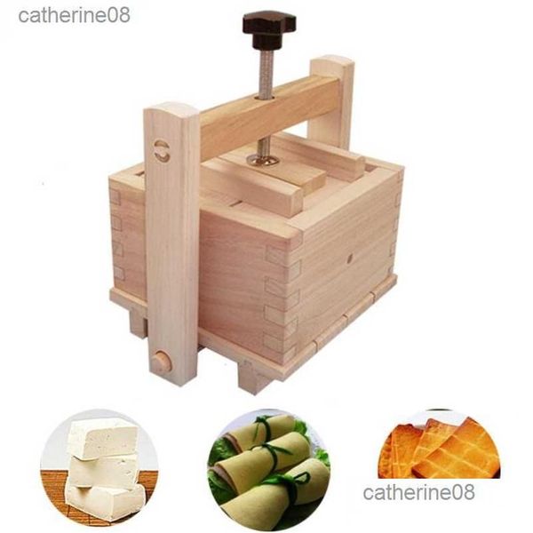 Ustensiles de cuisine DIY Tofu en bois Presse Mod Set Moule à fromage fait maison Caillé de soja Fabrication d'accessoires de cuisine L230621 Livraison directe Accueil Dhhi5