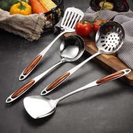 Utensilios de cocina Gota Espátula de acero inoxidable Turner ranurado Cuchara de arroz Cucharón Espumadera Pala Cocina Herramientas de cocina para hornear Juego de utensilios 231219