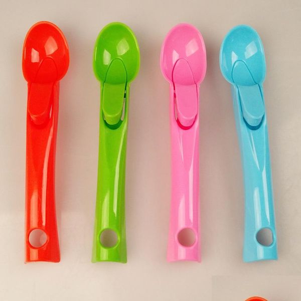 Utensilios de cocina Grado alimenticio Plástico Elástico Cuchara para helado Regalo de fruta Entrega directa Hogar Jardín Cocina Comedor Bar Dh0Ph